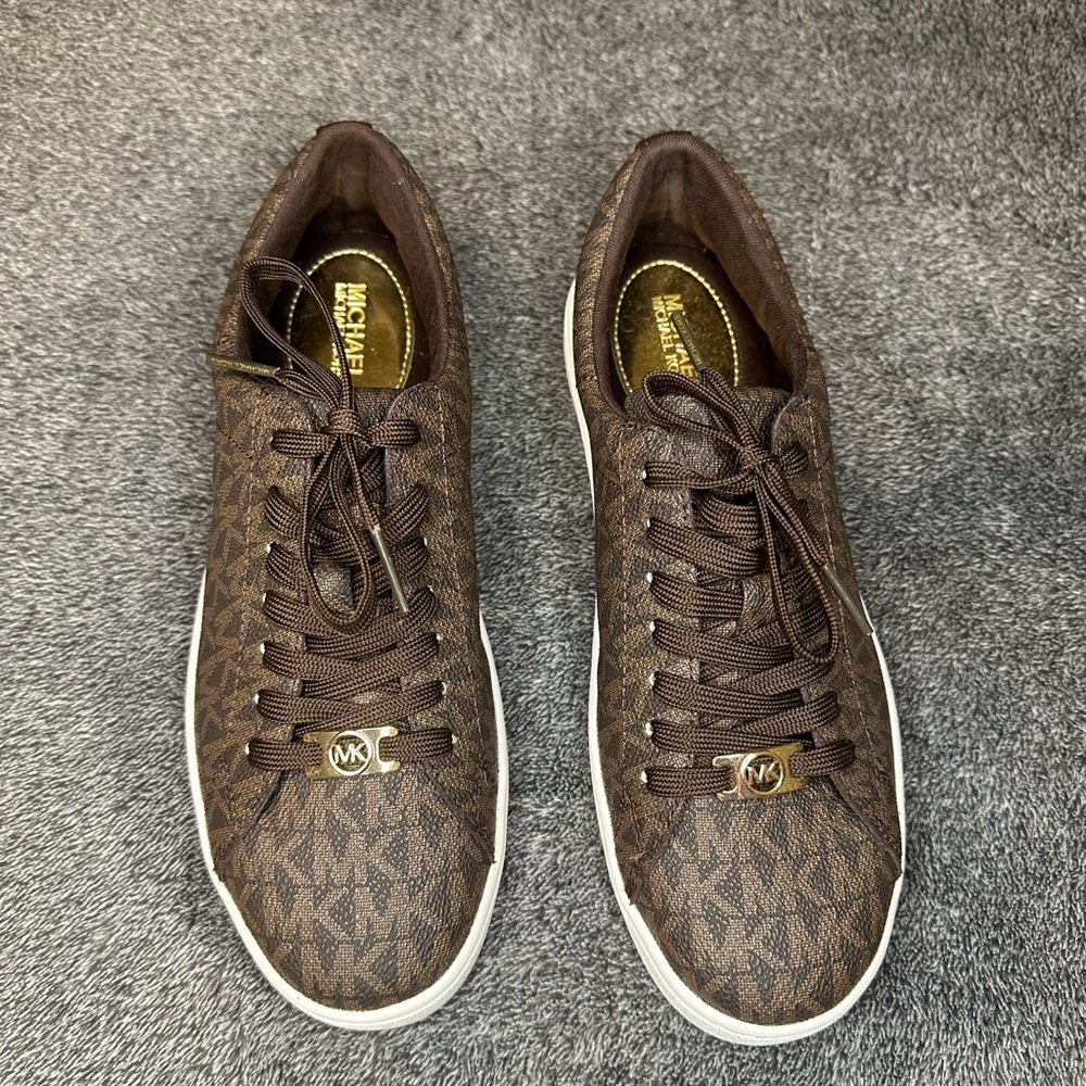NEW Michael Kors Women Dark Brown Patterned Sneakers